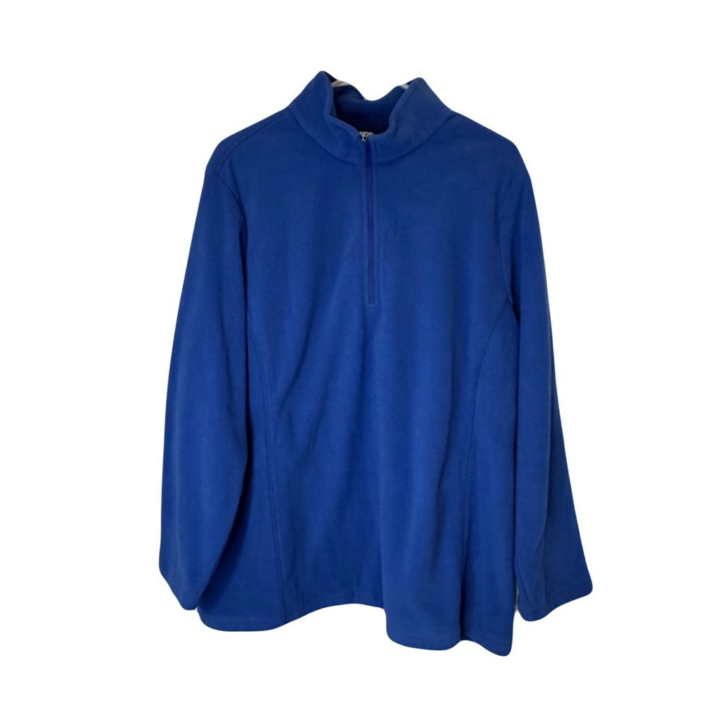 Lands’ End Quarter-Zip Fleece Pullover Blue 2X